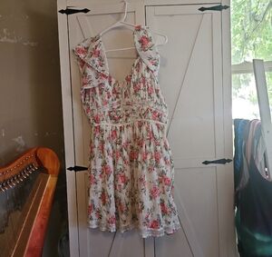 Altar'd State White Floral Ruffle Sundress